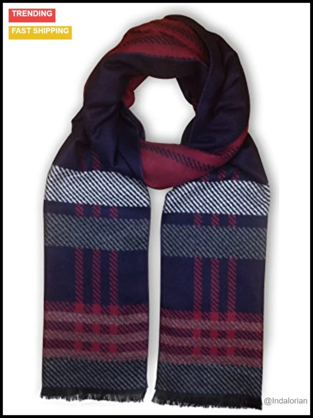 Luxurious Cashmere Feel Plaid Winter Scarf for Men